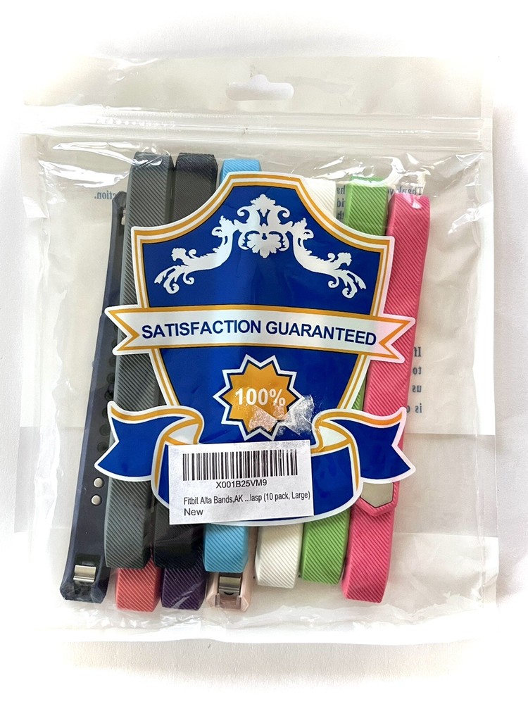 FITBIT ALTA BANDS Assorted Colors 10-pack Size Large NEW IN PACKAGE