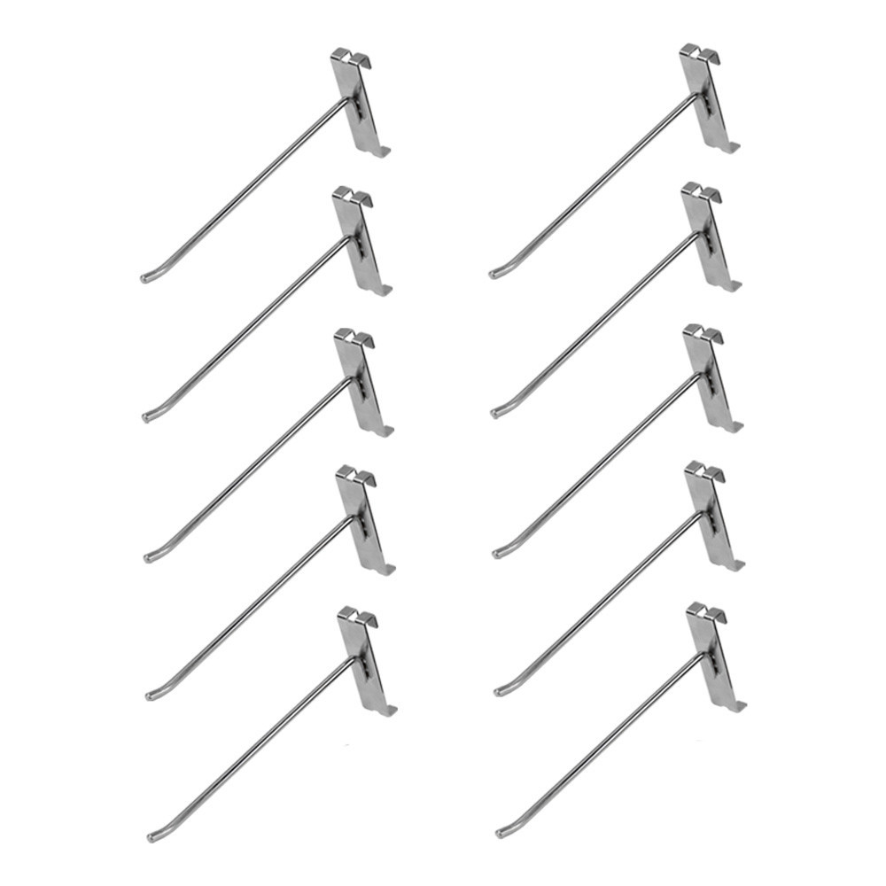 10 Pieces 8 Inch Chrome Metal Wire Gridwall Hooks Grid Panel Display Hanger