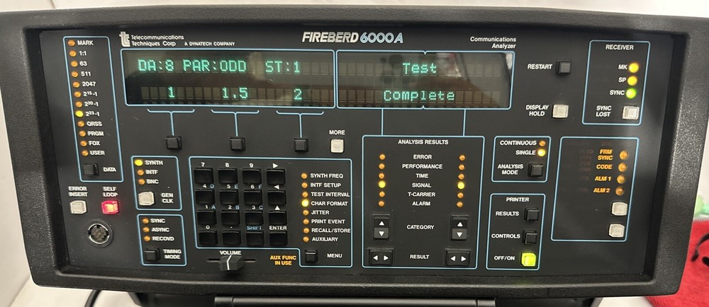 TTC FIREBERD 6000A COMMUNICATIONS ANALYZER W/OPT 6004; TEET40BCAA