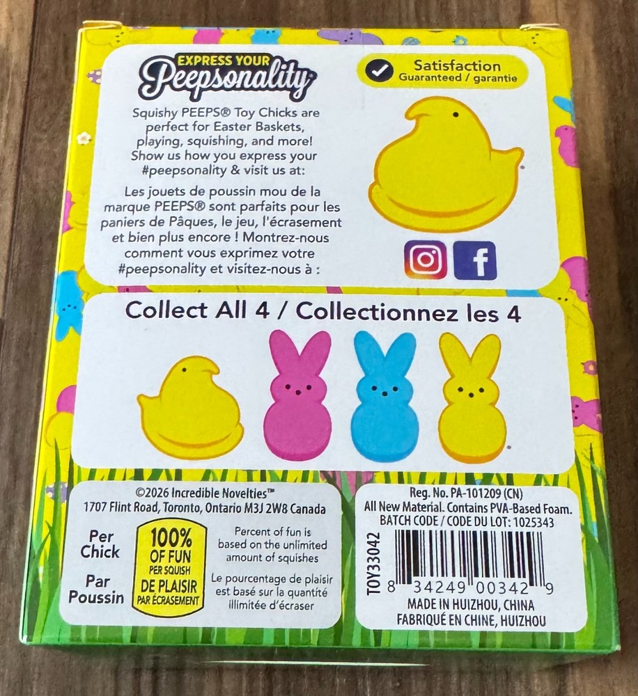 New Peeps Chick Squishy, Yellow, EASTER, Fast Shipping!