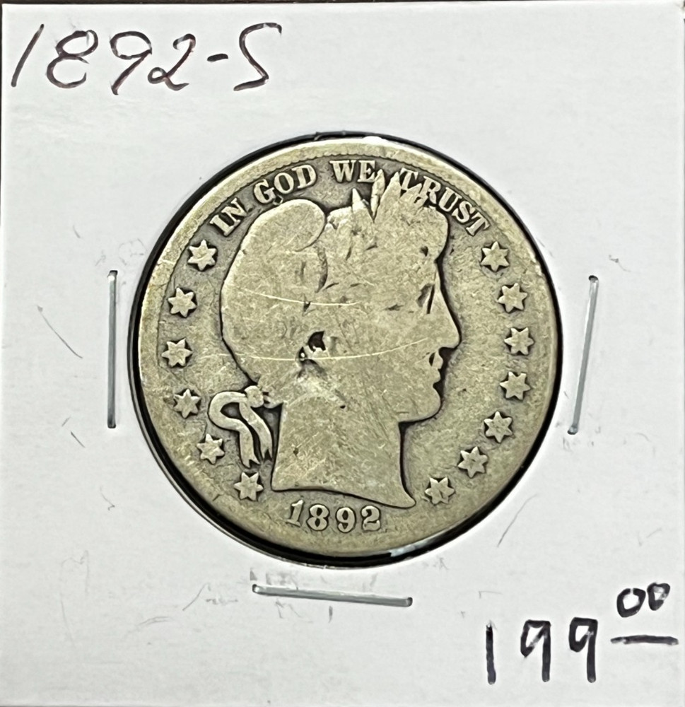 1892-S Barber Half Dollar - Nice Coin