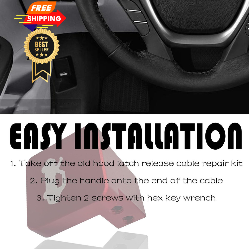 GolTHd Hood Latch Release Implement, Cover Lock Switch, Compatible Red
