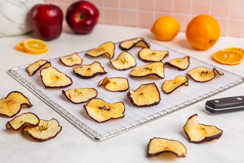 Customizable 14x14 Inch Silicone Dehydrator Sheets - 6 Pack for Fruit & Jerky
