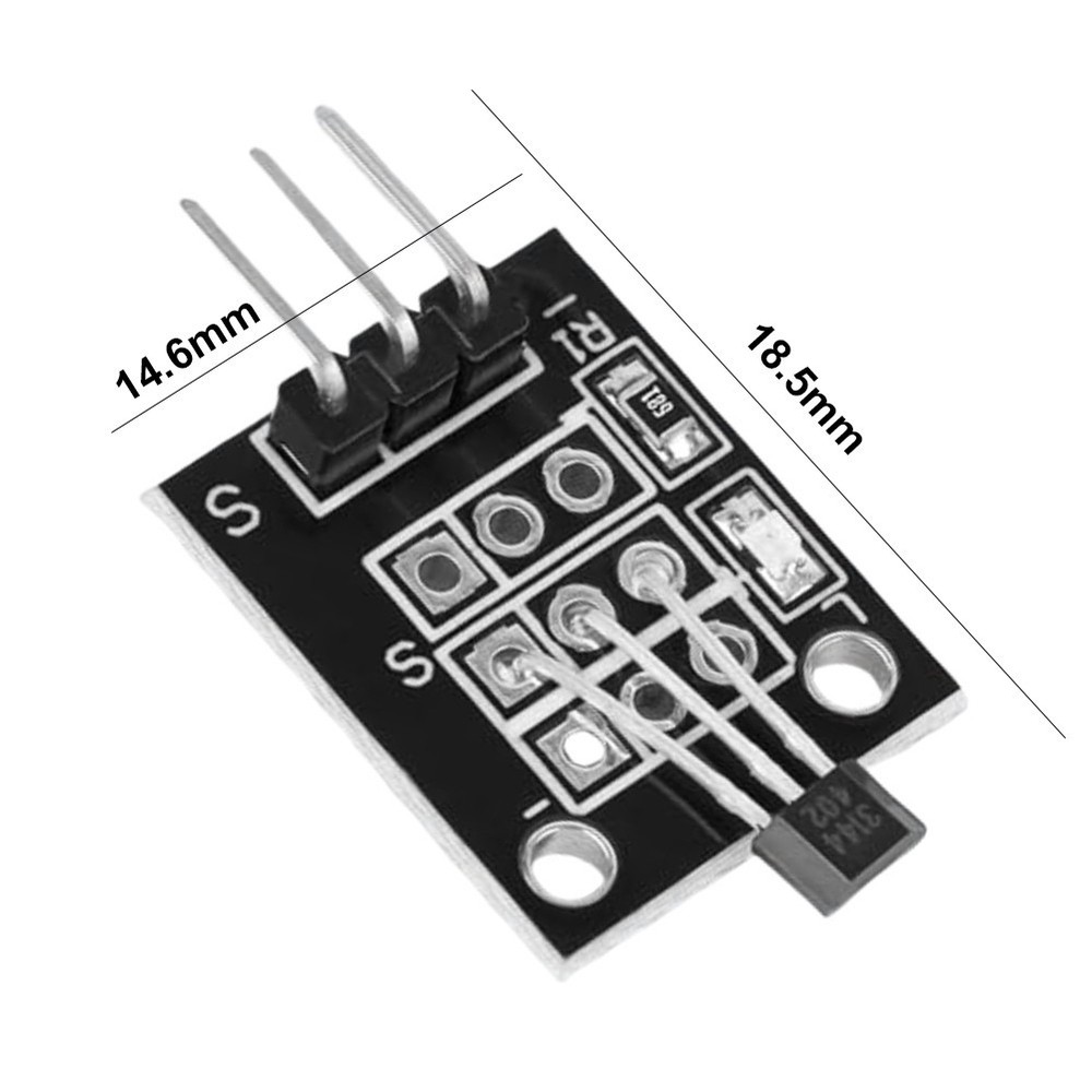 20pcs Hall Effect Sensor Module KY-003 Compact 18.5x14.6mm Black Design