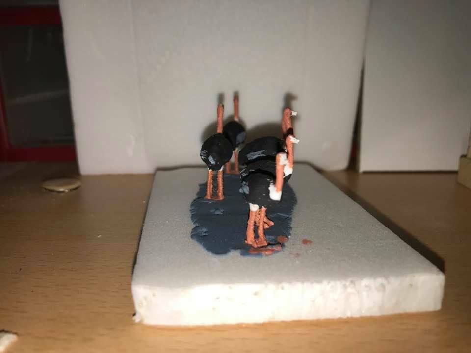 Ho 1/87 Scale Ostrich Animal Set Painted