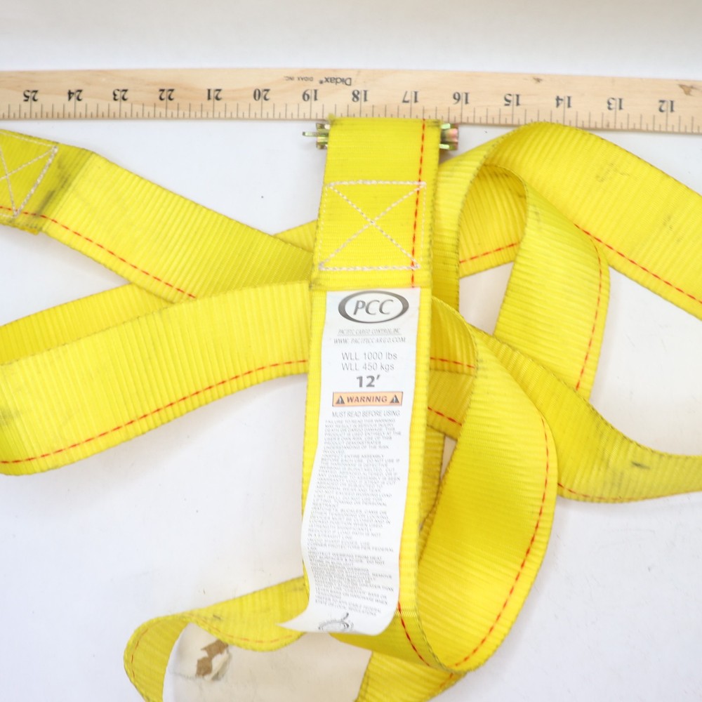 PCC Tie-Down 1000 Lbs Load Limit Yellow 12' - Strap Only