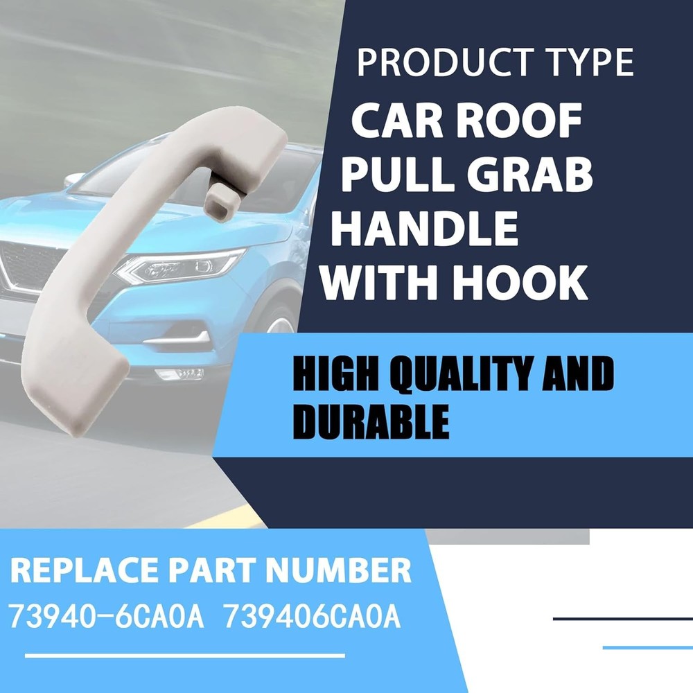 Car Roof Pull Grab Handle, Replace 73940-6CA0A, Compatible wi Style: With Hook