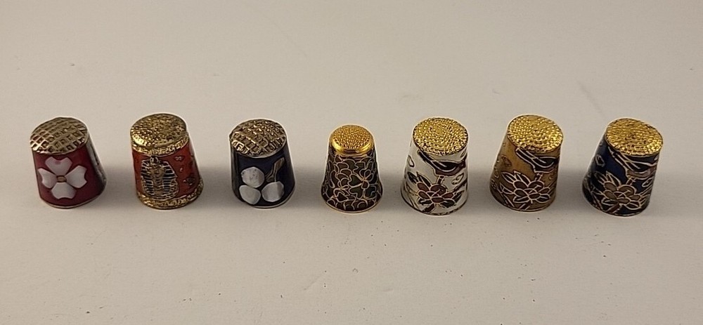 7 Vintage Decorative Thimbles