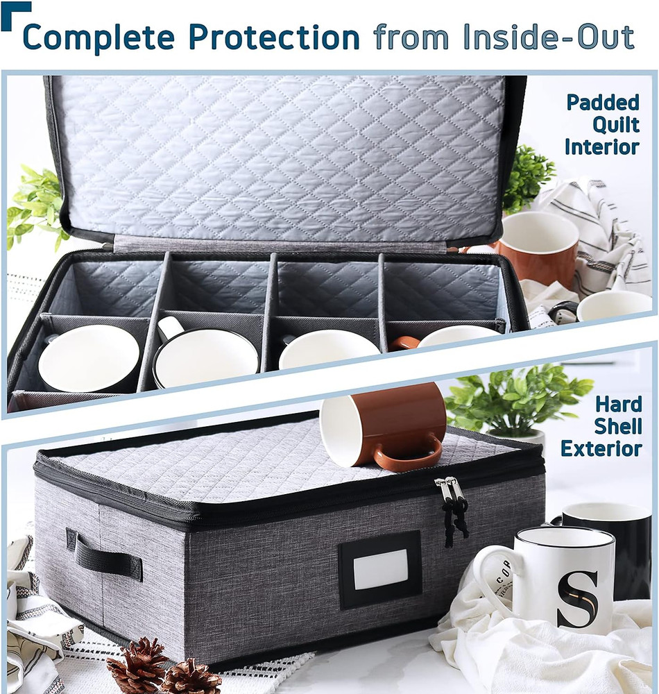 Coffee Mug Storage, Quilted and Stackable Coffee Cup Storage Organizer for Servi