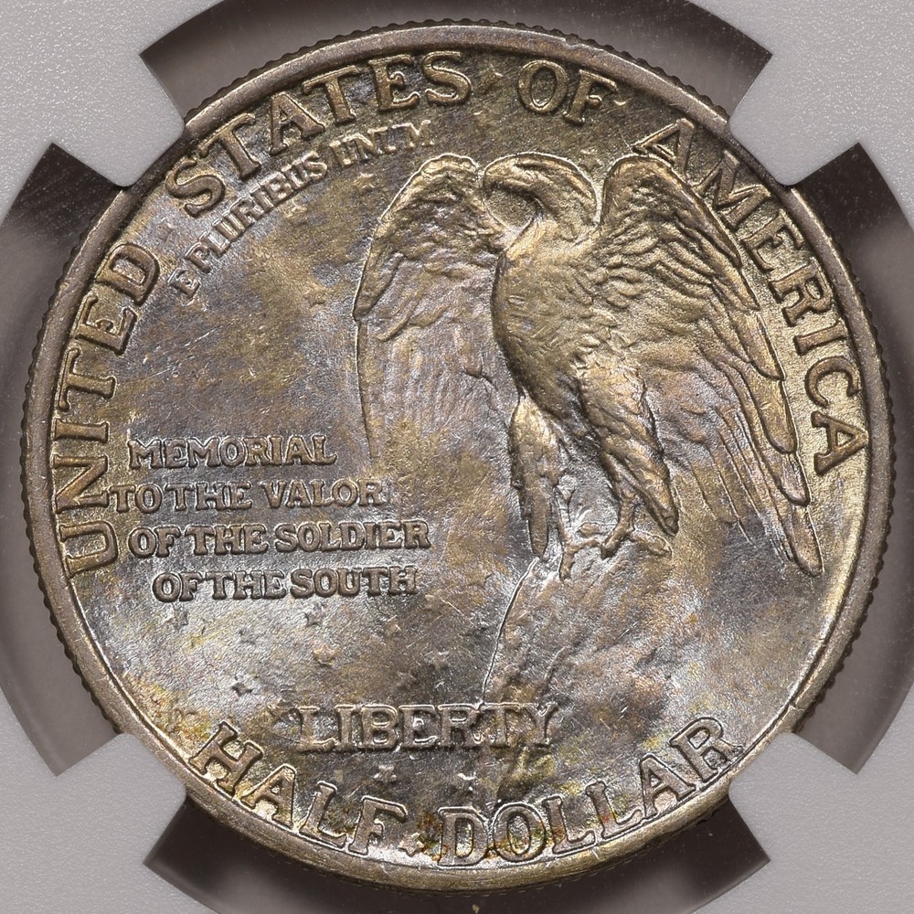1925 50C Stone Mountain NGC MS65 Silver Commemorative Nice Toning