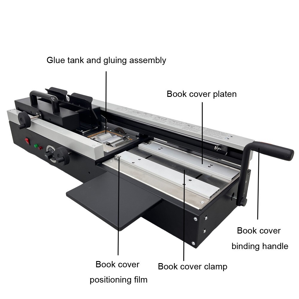 110V Wireless Hot Glue Book Binder A4 Heating Binding Machine 2Roller Applicator