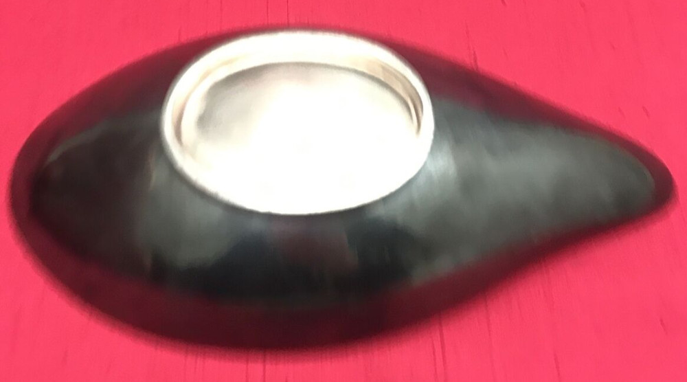 TEARDROP ENAMELLED SILVERPLATE BOWL Reed & Barton #64 Green