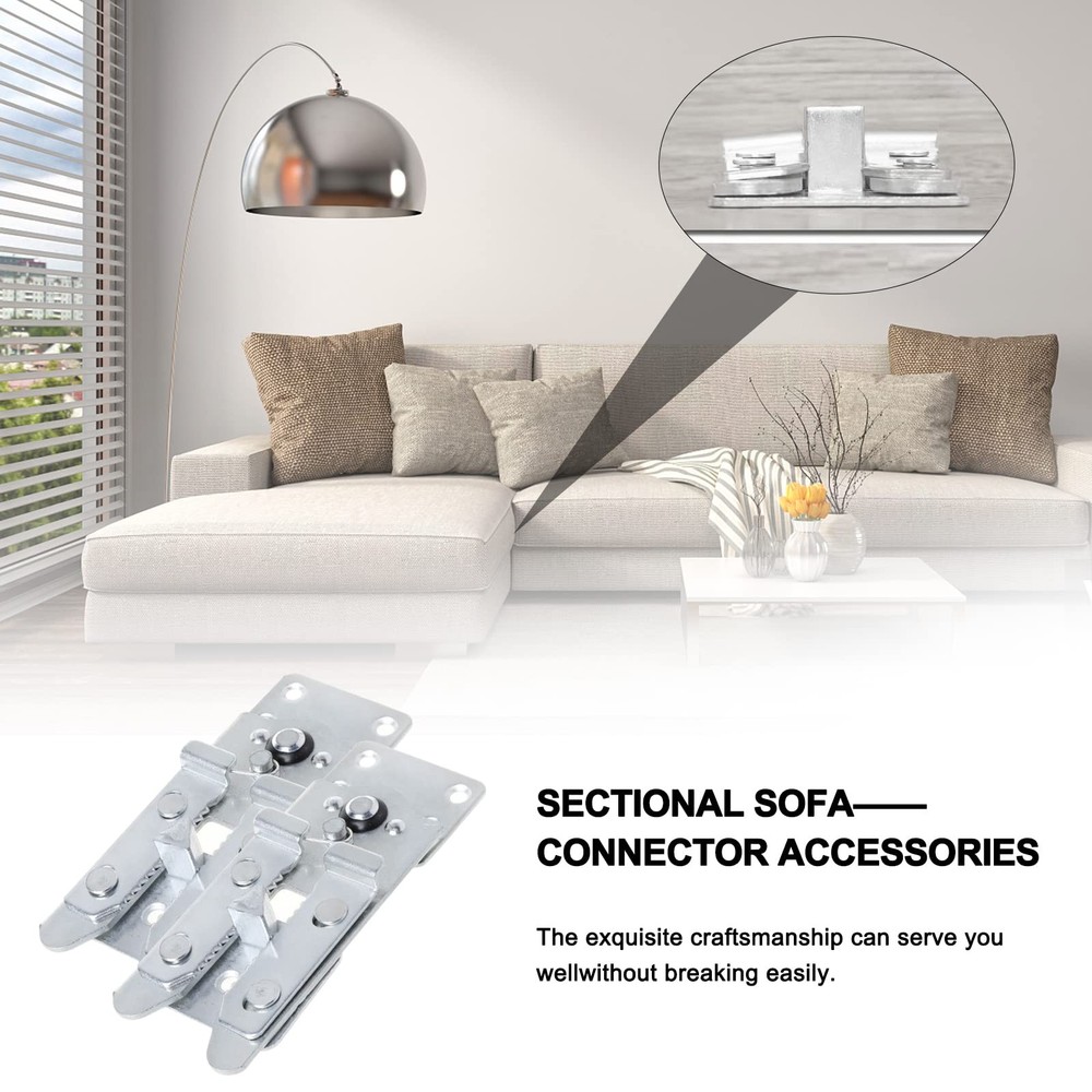 DEEPDREAM 4 Pack Sectional Couch Connectors Metal Clips Sofa 4pcs