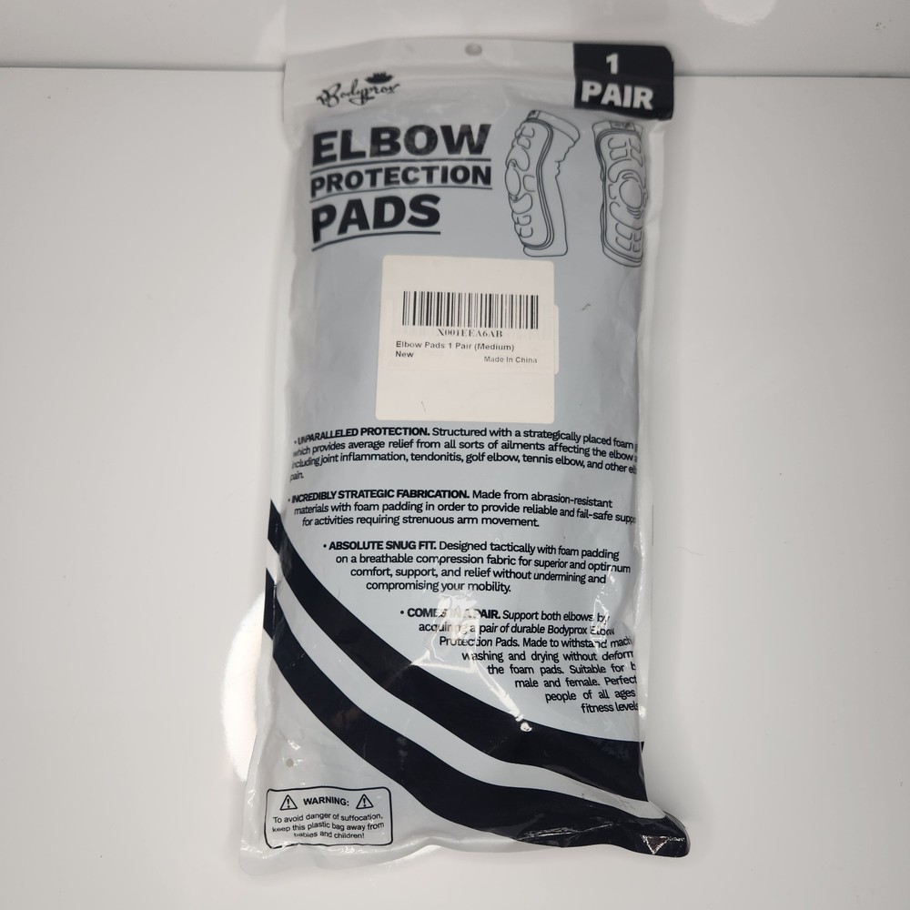 Bodyprox Elbow Sleeve Protection Pads Black Medium
