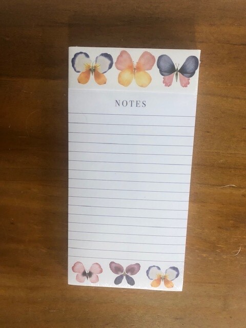 Punch Studio Butterfly Magnetic Note Pad "Notes" 125 sheets