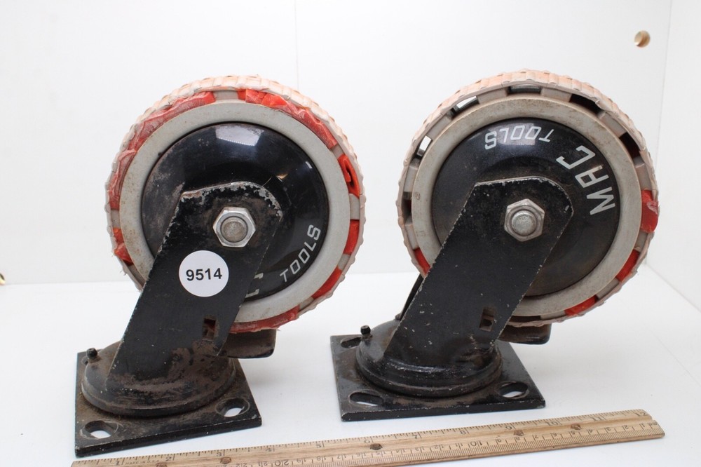 (2) Mac Tools 6" x 2" Tool Box Caster Wheel  With Lever Lock