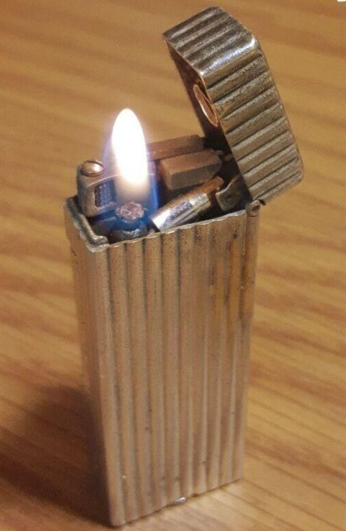 Working Dunhill Oil lighter silver without box