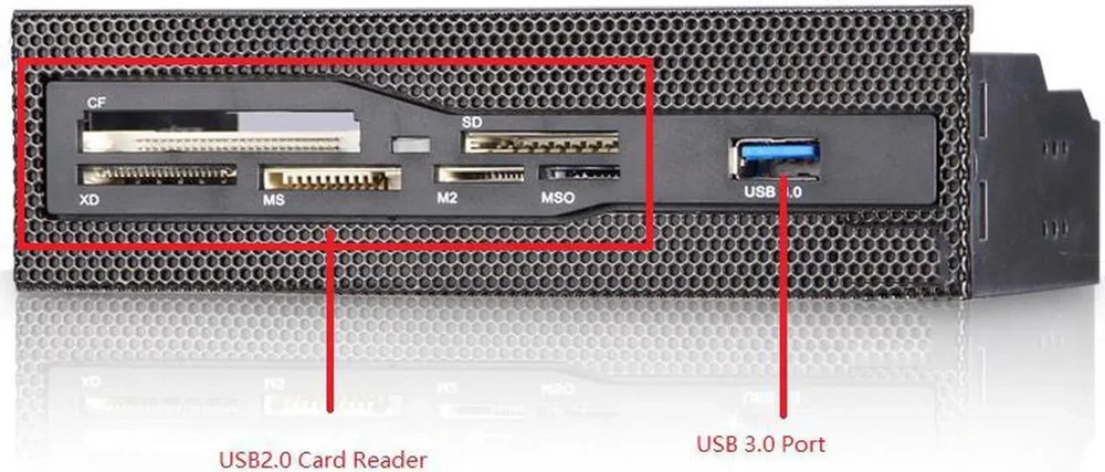 PC Internal Card Reader USB 3.0Port M2 SD MS XD CF TF Card Dashboard Front Panel