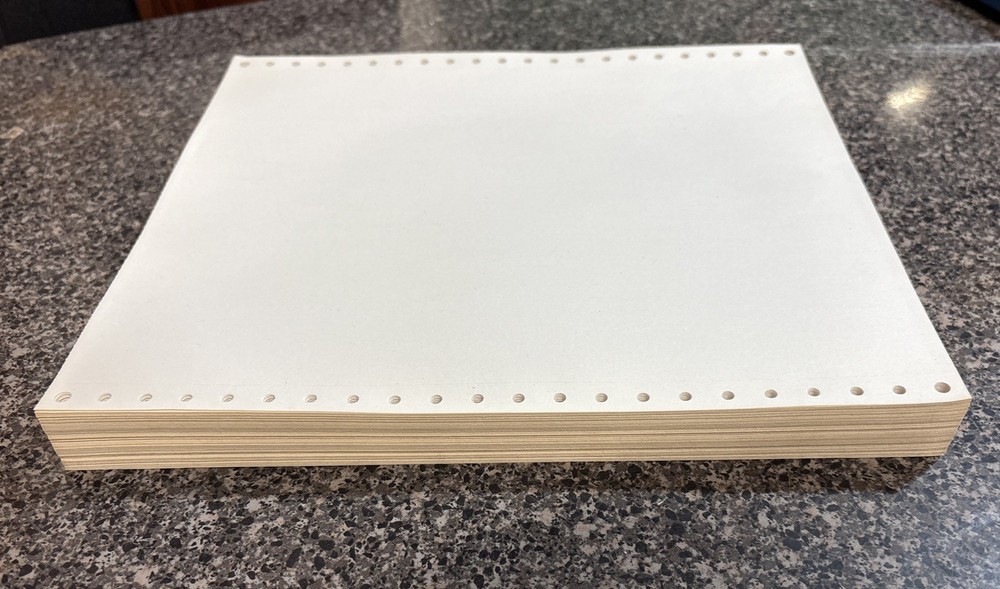 200 Sheets Continuous Fan-Fold Dot Matrix Tractor Feed Printer Paper 9.5x11 inch