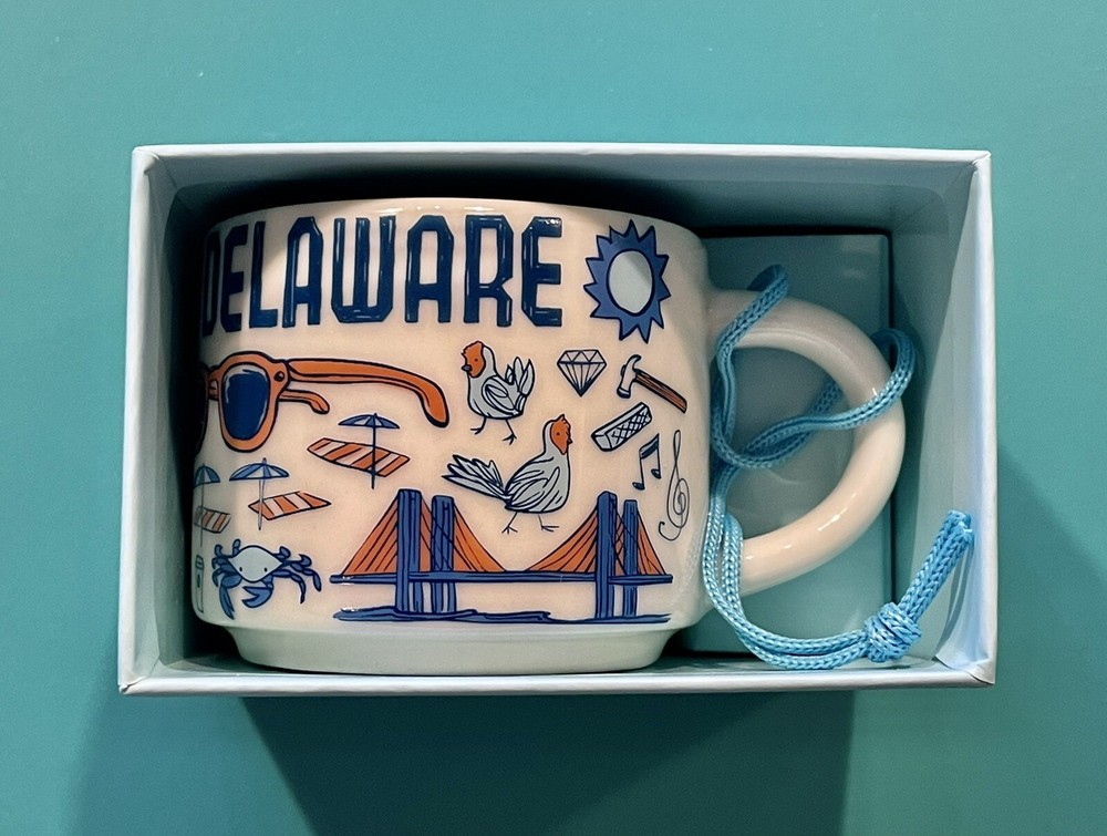 TINY STARBUCKS DELAWARE ORNAMENT 2 OUNCES