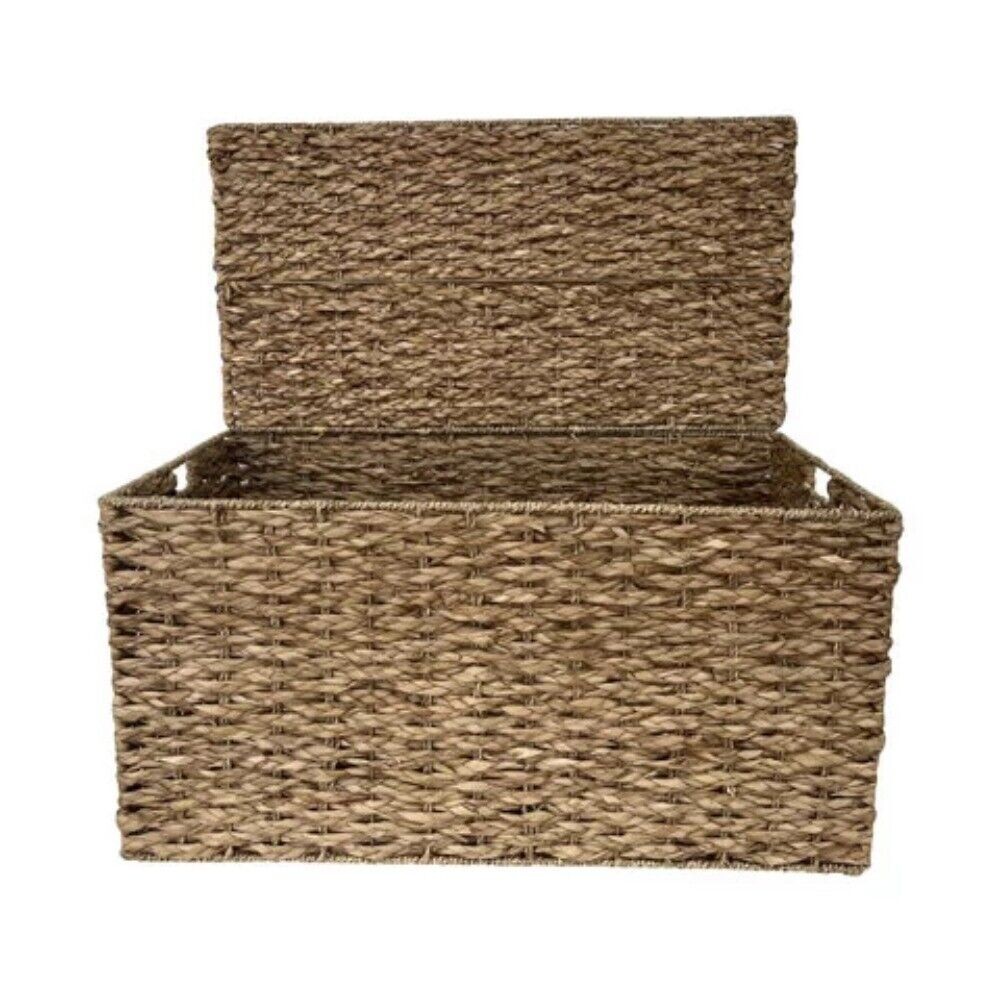 Storage Natural Trunk Large Rectangular Comfortable Cut Out Handles Anywhere