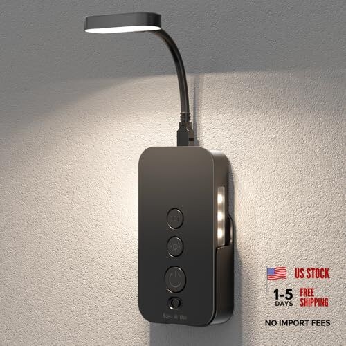 Wall Mounted Reading Light: Dimmable LED Book Lights with Timer & 1Pack Black