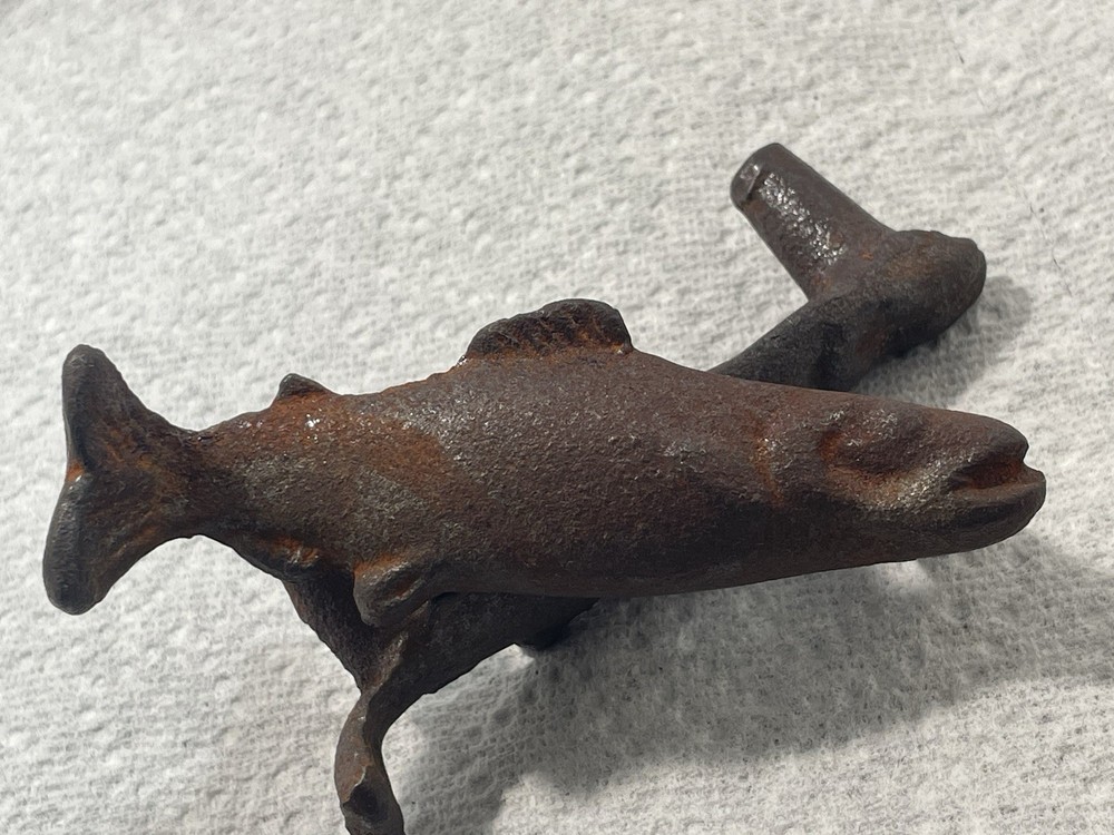 Vintage Iron Salmon Fish Drawer Pulls