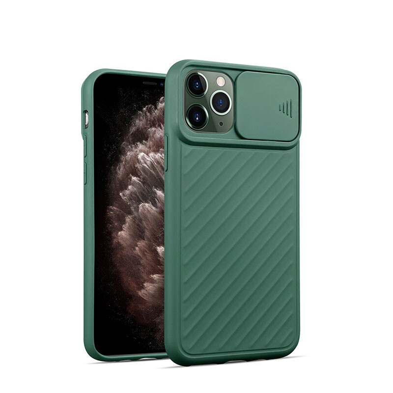iPhone 12 Mini case with camera cover- Green Color
