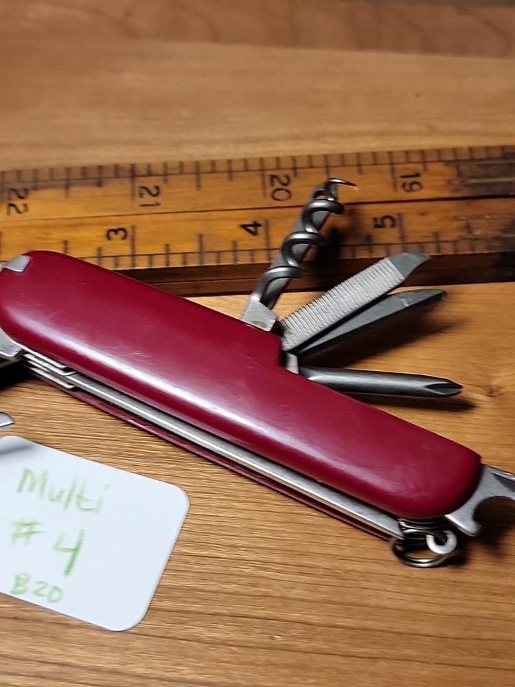 Red Multi Tool Gold Emblem Camp Hunt Work Pocket Knife