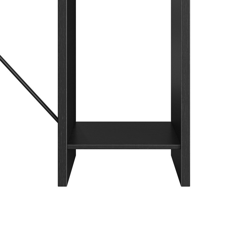 Compact Computer Desk W/ Side Shelves Tool-Free Assembly Storage Solution Home