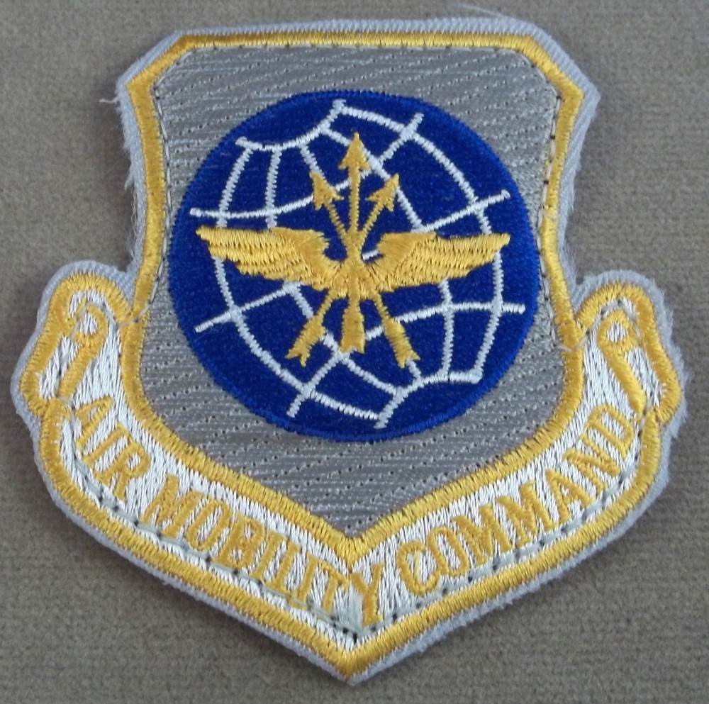 US Air Force Air Mobility Command Full Color Cut Edge Hook & Loop Backed Patch