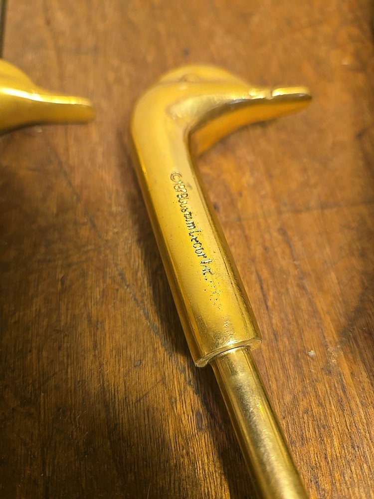 Brass Duck Head Fireplace Tool Set 1979 Custom decor Inc