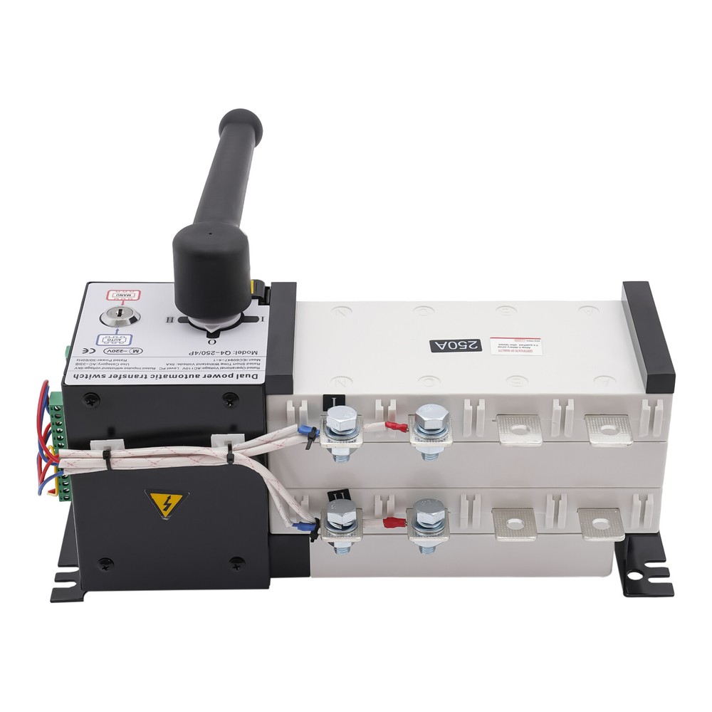 Dual Power Automatic Transfer Switch 250A 4P - Auto & Manual Modes, Compact Size