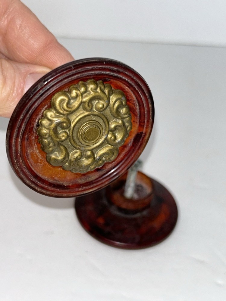 2 Lucite Amber Colored Large Drawer Pulls