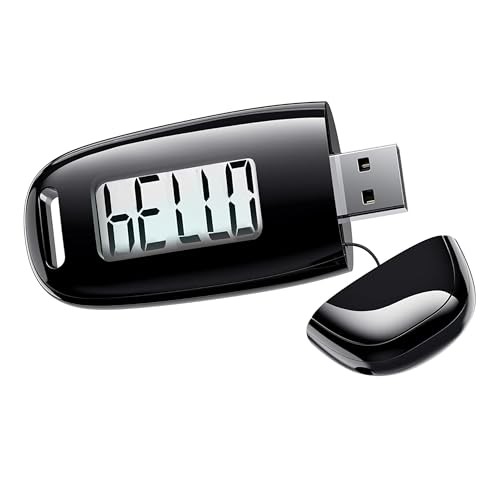 Ae Rechargeable 3D Pedometer with Step Counter – Silent Moti Sensor, Large LCD