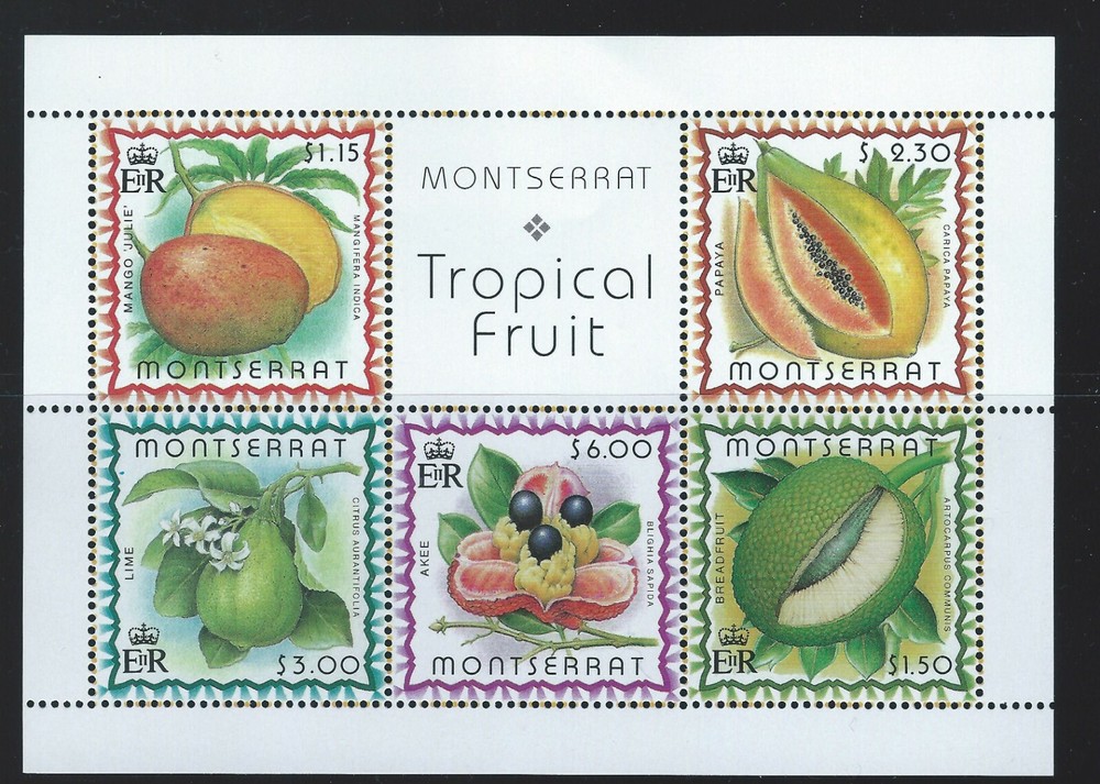 Montserrat Sc 984-88a Fruit Mango, Breadfruit, Papaya, Lime, Akee