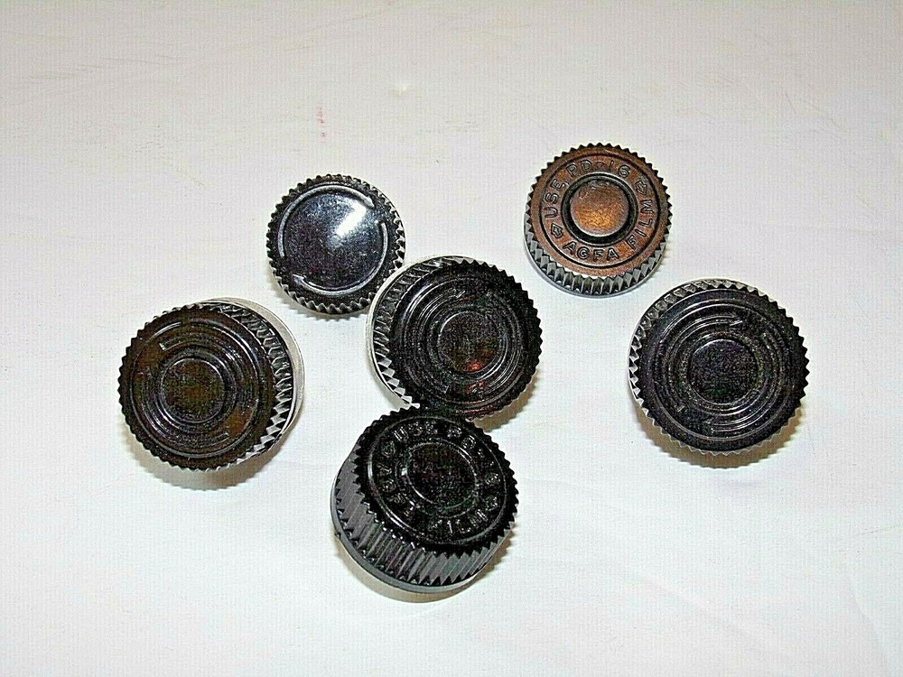 6-Misc. Winding Knobs for Cameras (2 are Agfa)