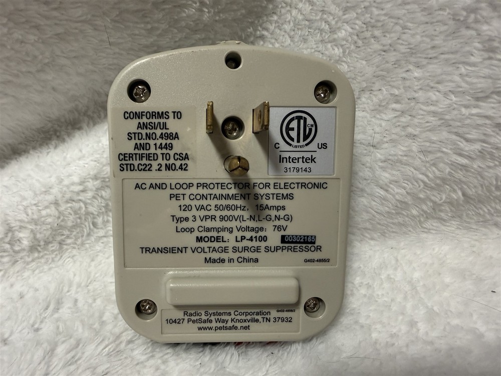 PETSAFE PET CONTAINMENT SYSTEM LP-4100 SURGE SUPPRESSOR