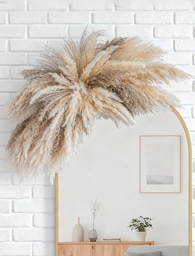 Fluffy Boho Wall decor - DIY pampas grass kits,Decorative pampas cloud,Mirror