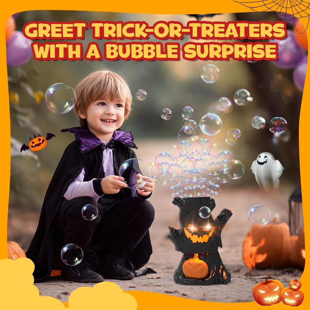 Rechargeable Bubble Machine - Automatic Bubble Blower Haunted Stump - Wobbly Hea