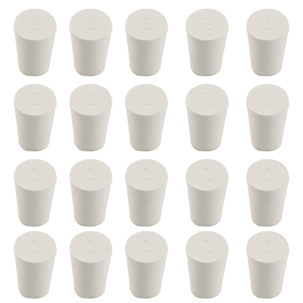 Versatile 20 Pcs Tapered Rubber Stoppers - Secure and Durable for Laboratories