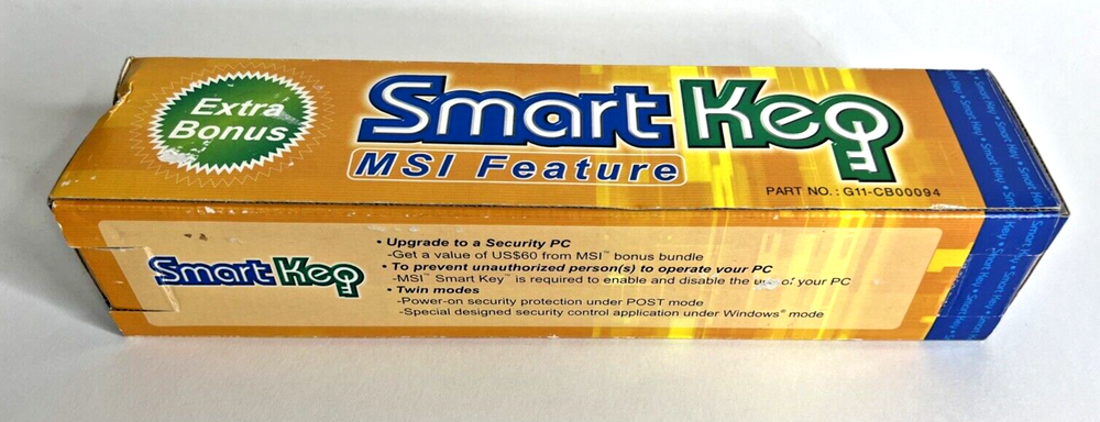 MSI Feature Smart Key USB Computer Security Stick New