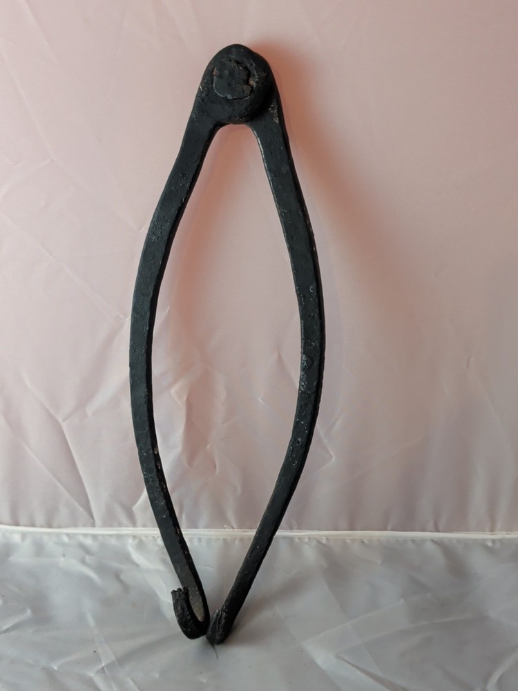 Antique Wrought iron Hook, Blacksmith primitive Hanging Adjustable double hook