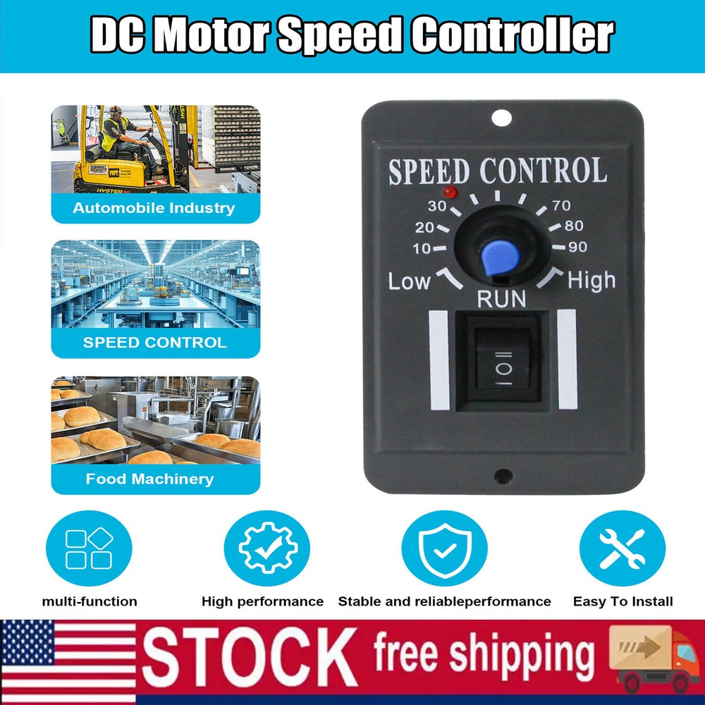 Controller Reversible`DC 10-60V 6A PWM DC`Motor Speed Switch Regulator Switch