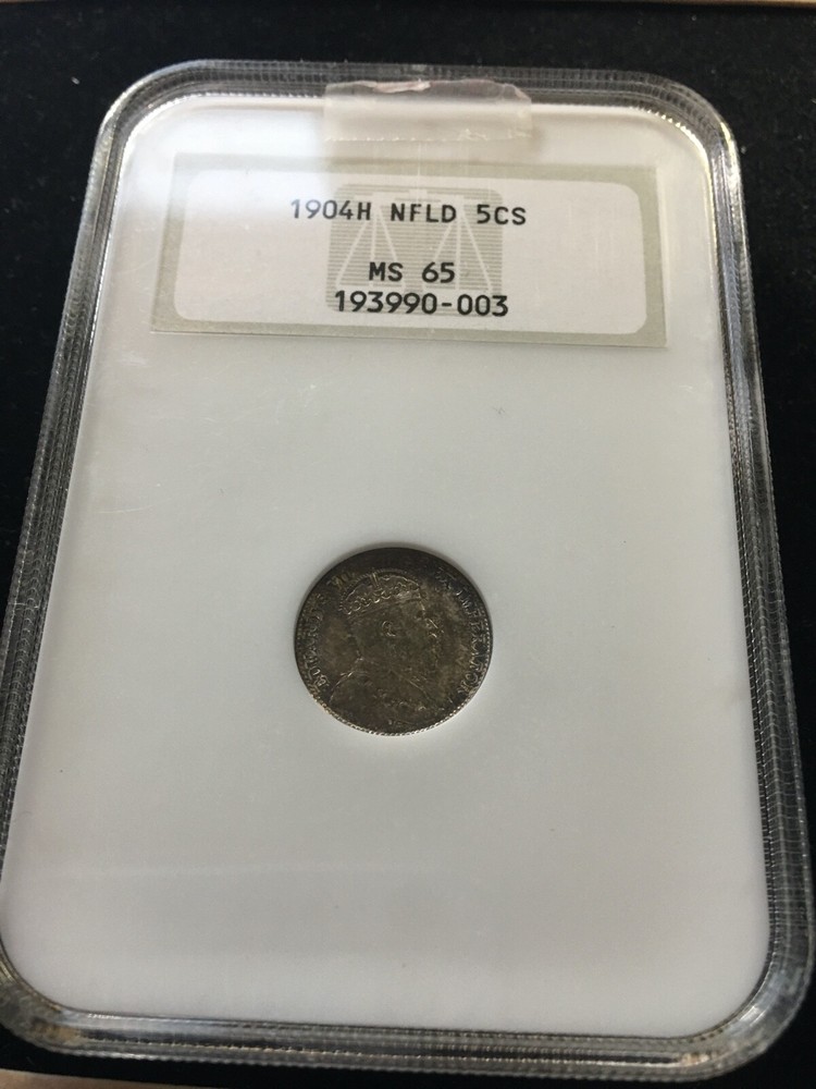 1904H  NGC Graded Newfoundland, ¢5 Cent, **MS-65**