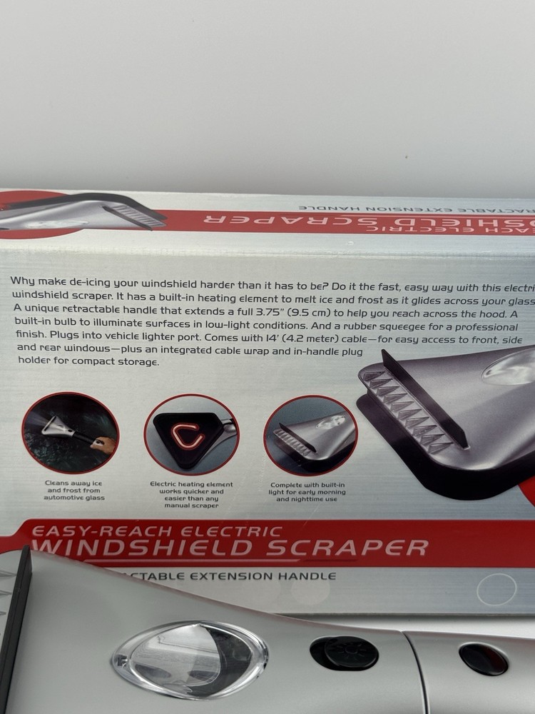 Perfect Solutions Easy-Reach Electric Windshield Scraper with Telescopic Handle