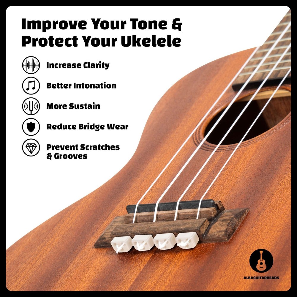 in White gloss for Ukulele, for Nylon Ukulele Strings