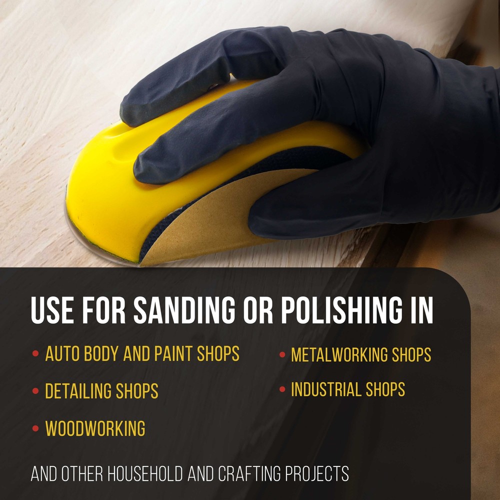 2ea 5" Mouse-Shaped Hand Sanding Block Pads for Hook & Loop and PSA 5" DA Discs