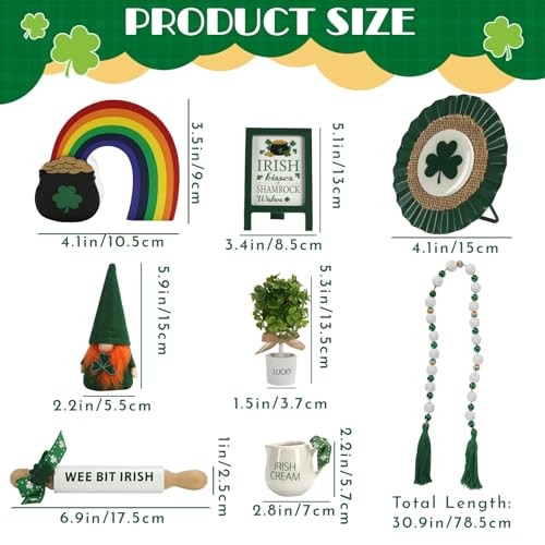 8 Pieces St Patrick's Day Tiered Tray Decor, Saint Patricks Home St. Patrick