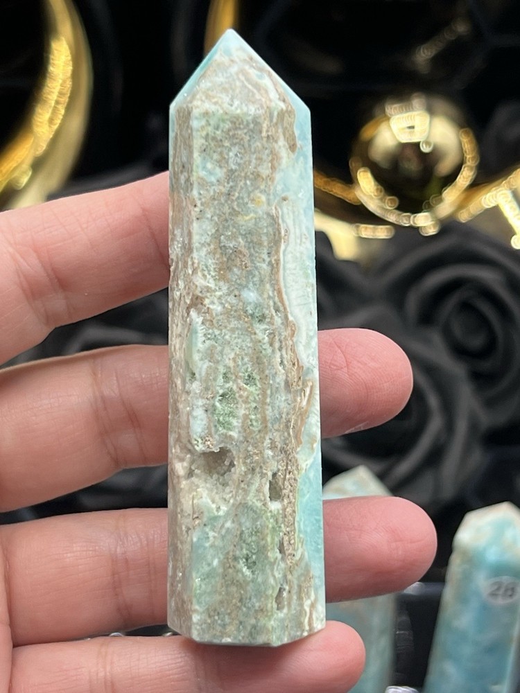 Natural Blue Aragonite 6-sided points Free ship & Gift